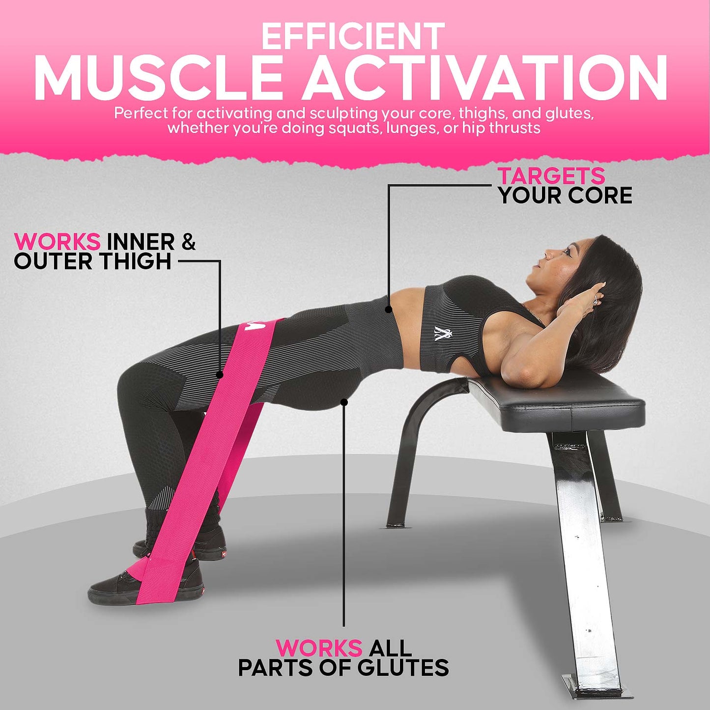 Glutezilla Patented Hip Thrust Band Glute workout Band