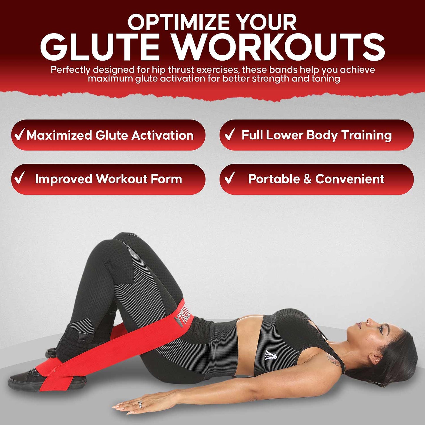 Glutezilla Patented Hip Thrust Band Glute workout Band